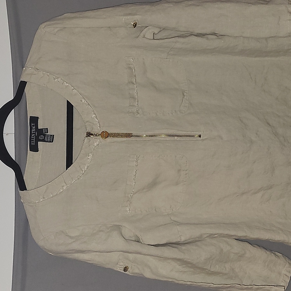 Ellen Tracy Cream Tunic Top